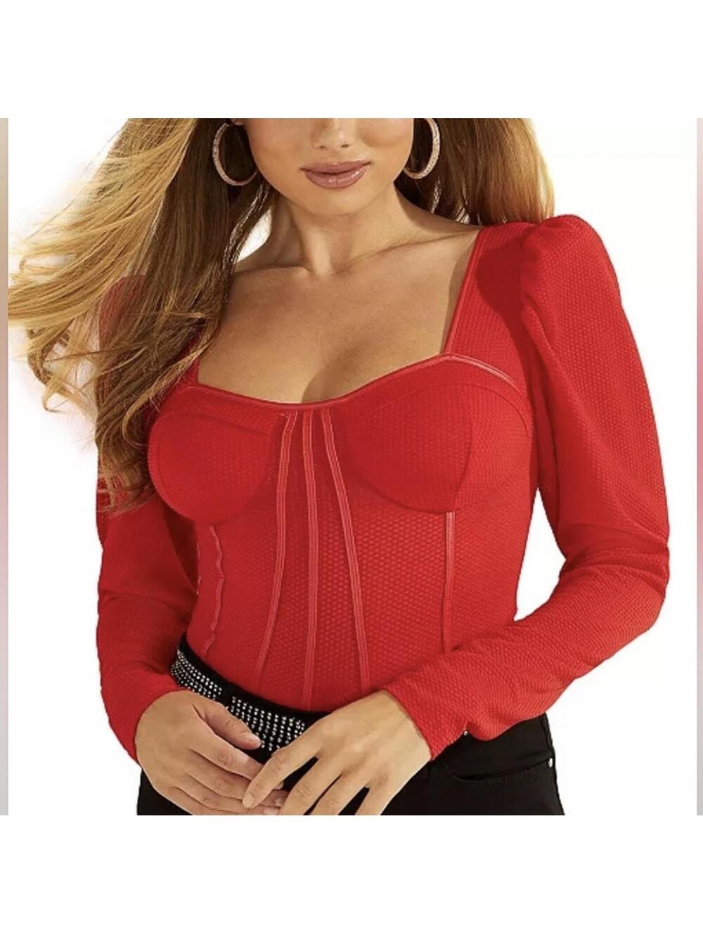 Guess Women's Size Large  Sexy Bustier Top with Back Zipper